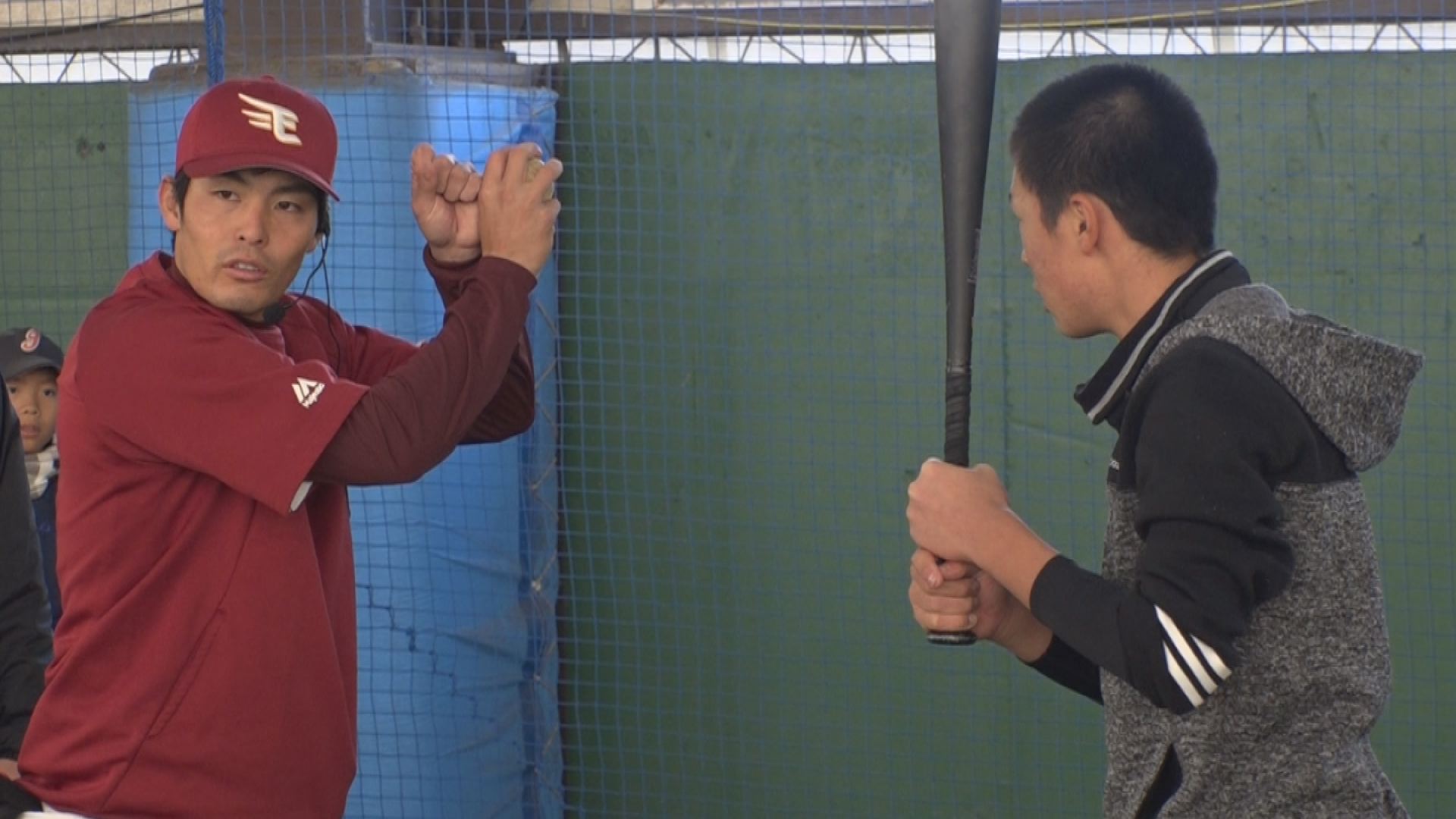 楽天イーグルス聖澤選手 野球少年に指導