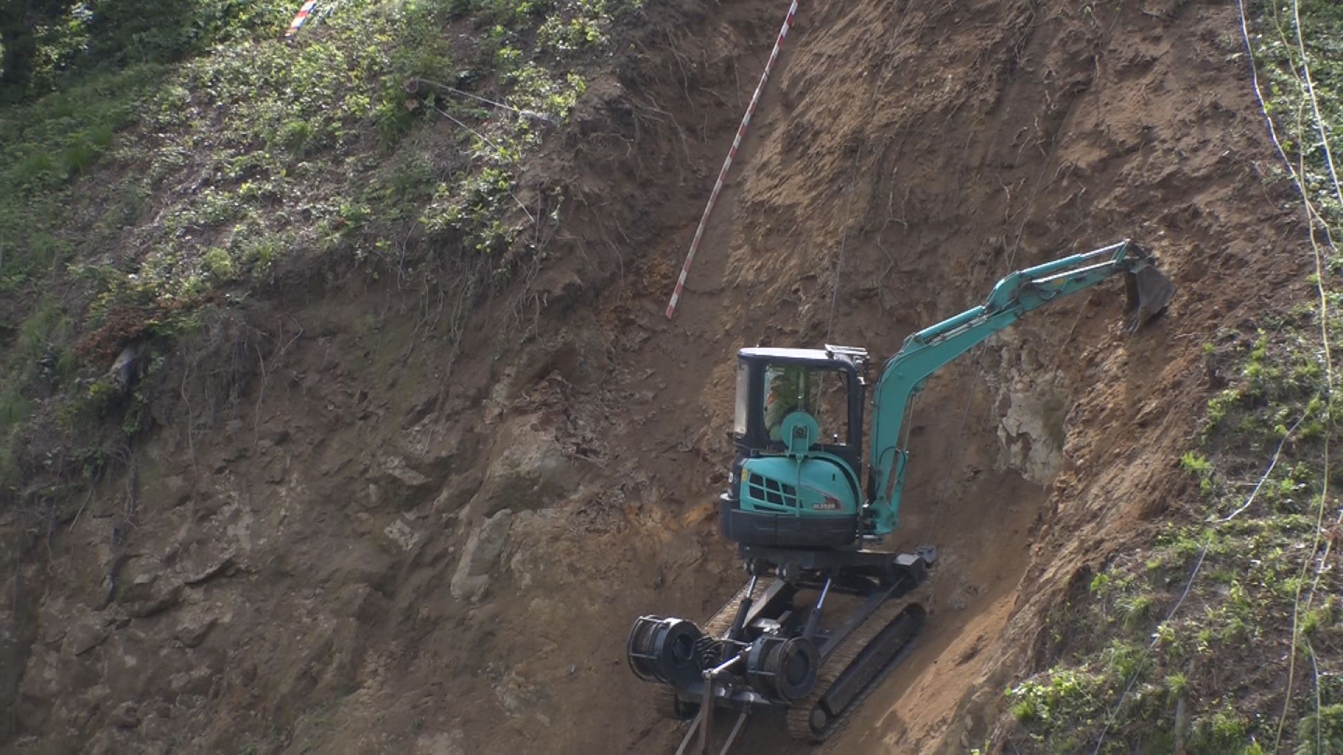 崩落した春日山城跡 本格的な復旧工事はじまる