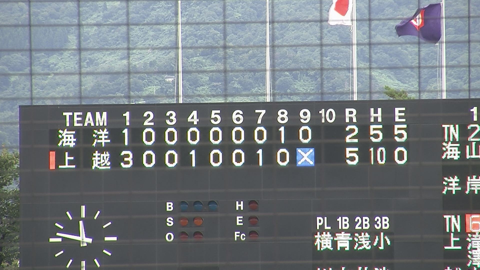 秋の高校野球　関根･上越・北城が県大会へ！
