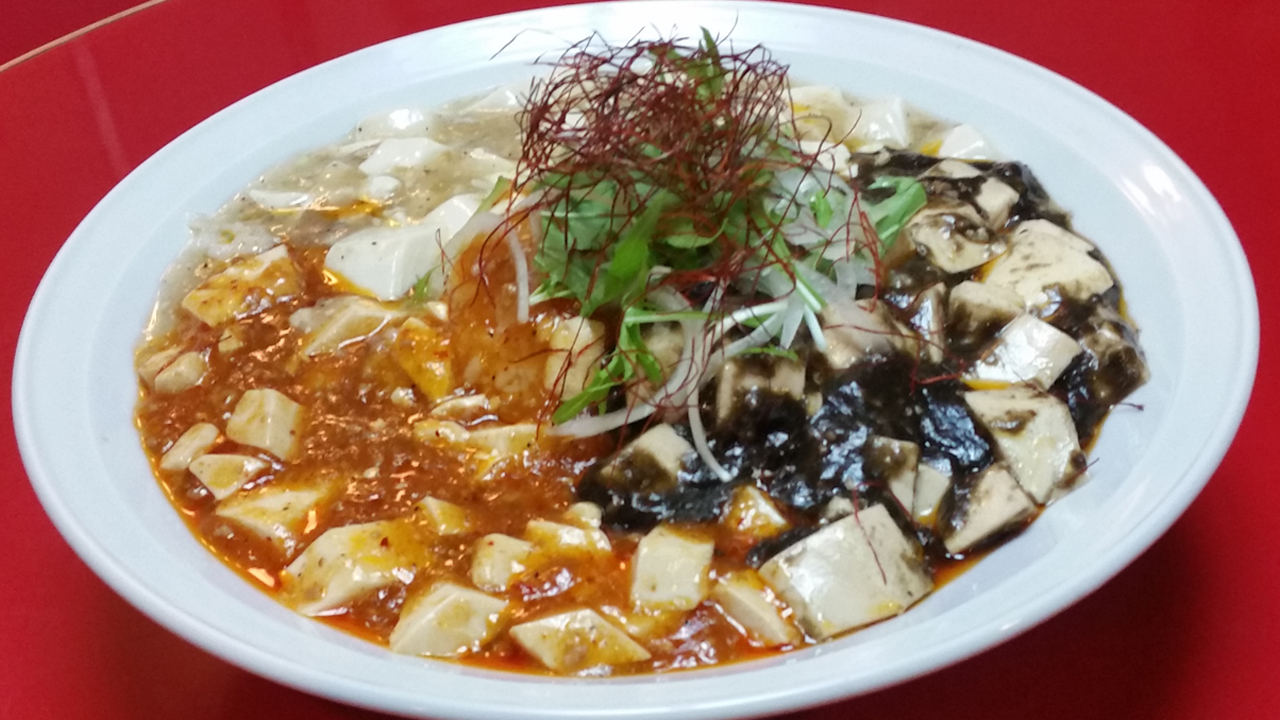 三彩色麻婆豆腐_烩飯