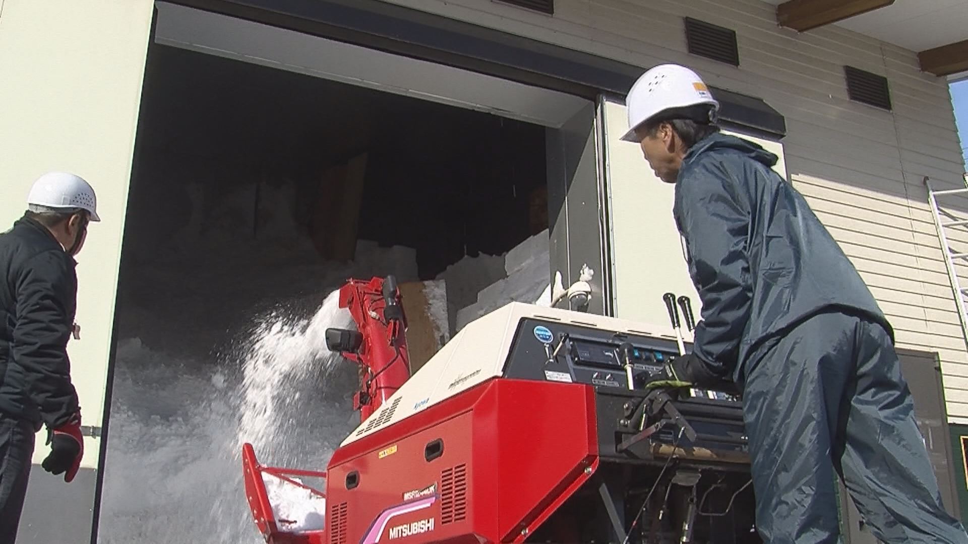 おいしいワインのために 岩の原葡萄園で雪入れ作業　