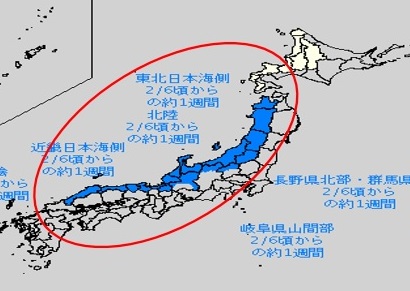 来週は再び長期滞在型の猛烈寒波  5日以降は更なる積雪増に警戒