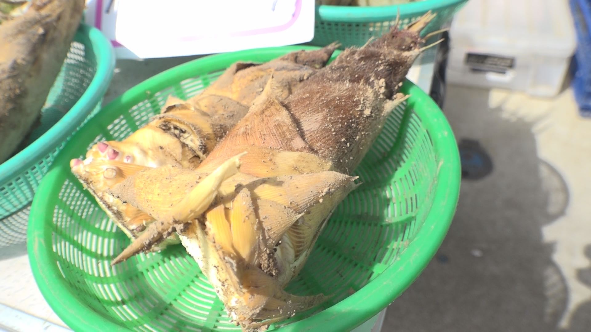 大町３「二・七の市」　春の味覚並ぶ
