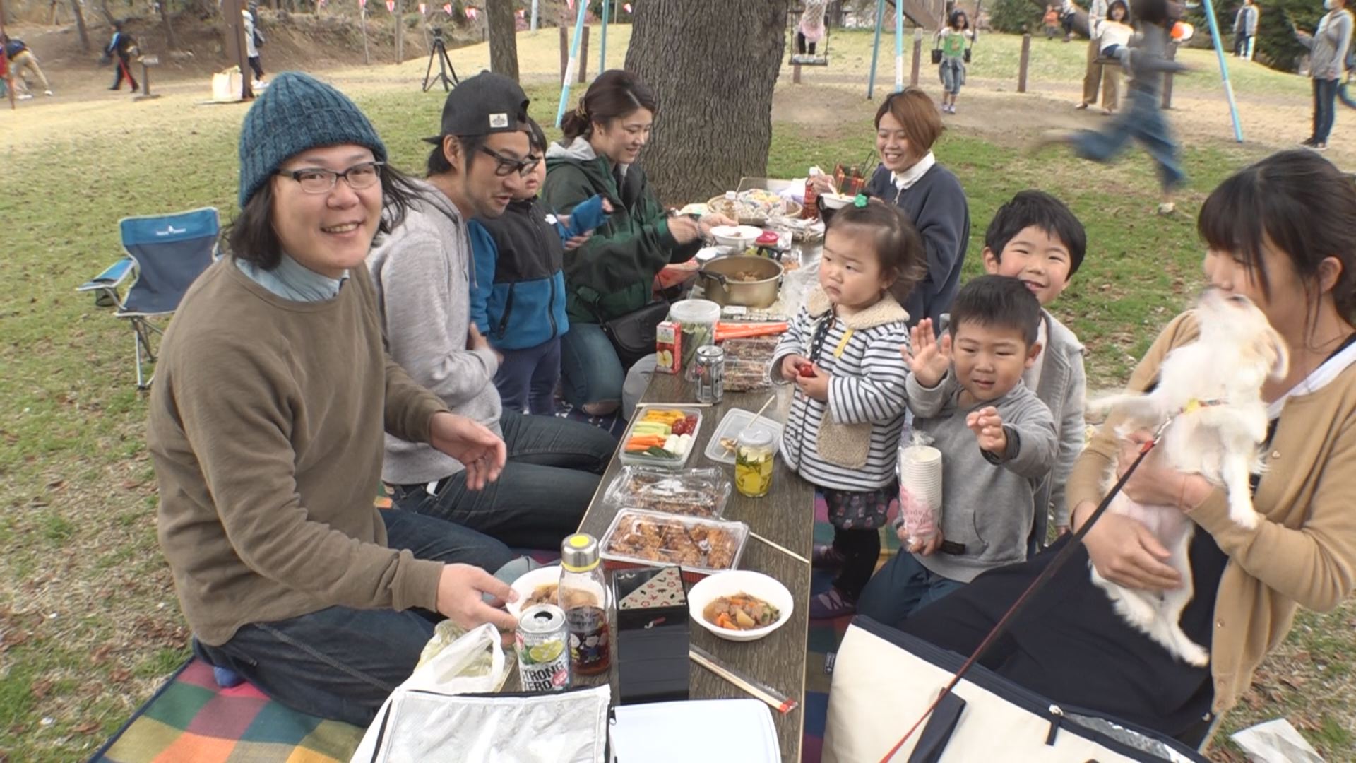 経塚山さくらまつり　家族連れでにぎわう