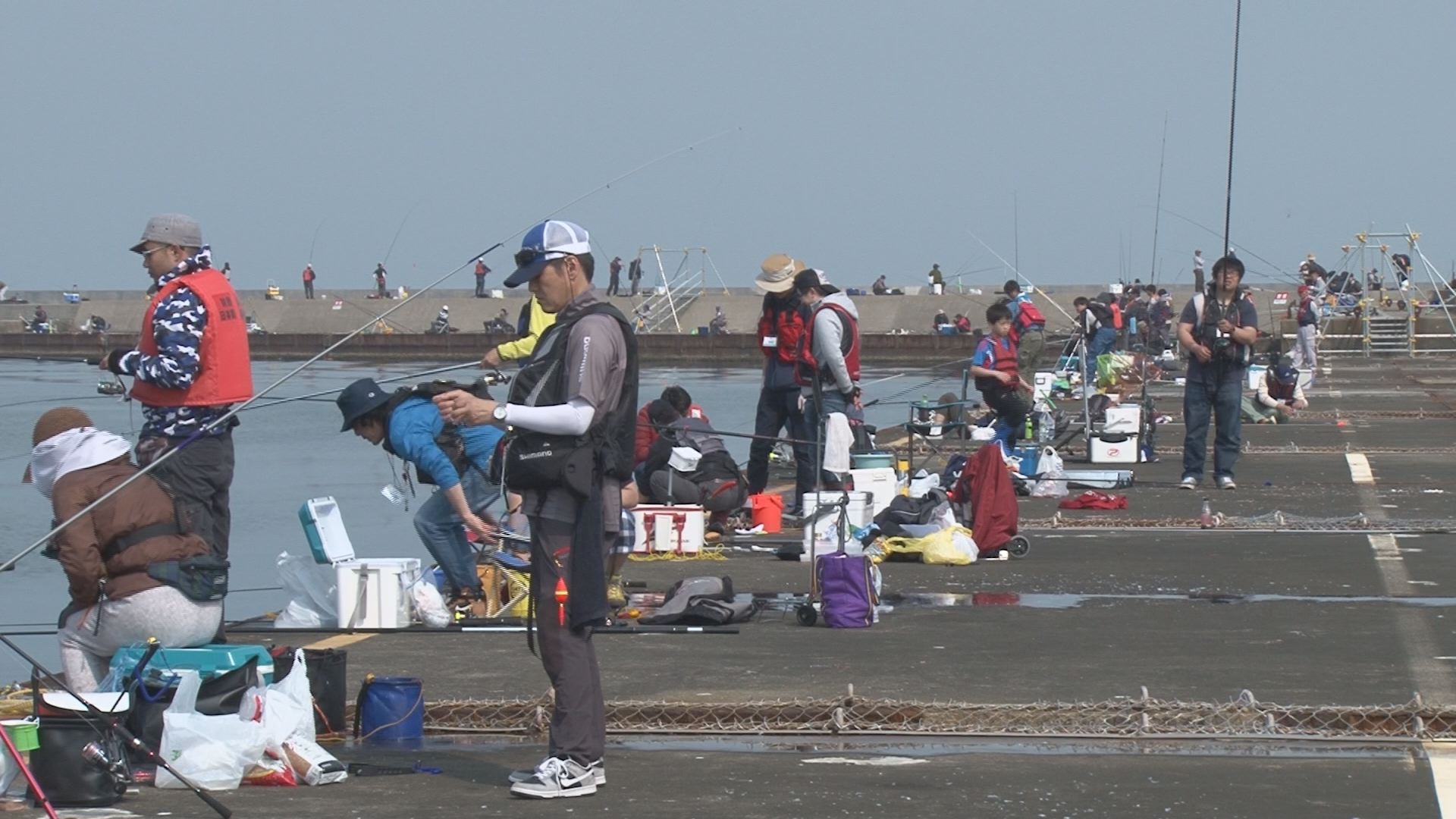 太公望でにぎわう！直江津港第3東防波堤 1日オープン