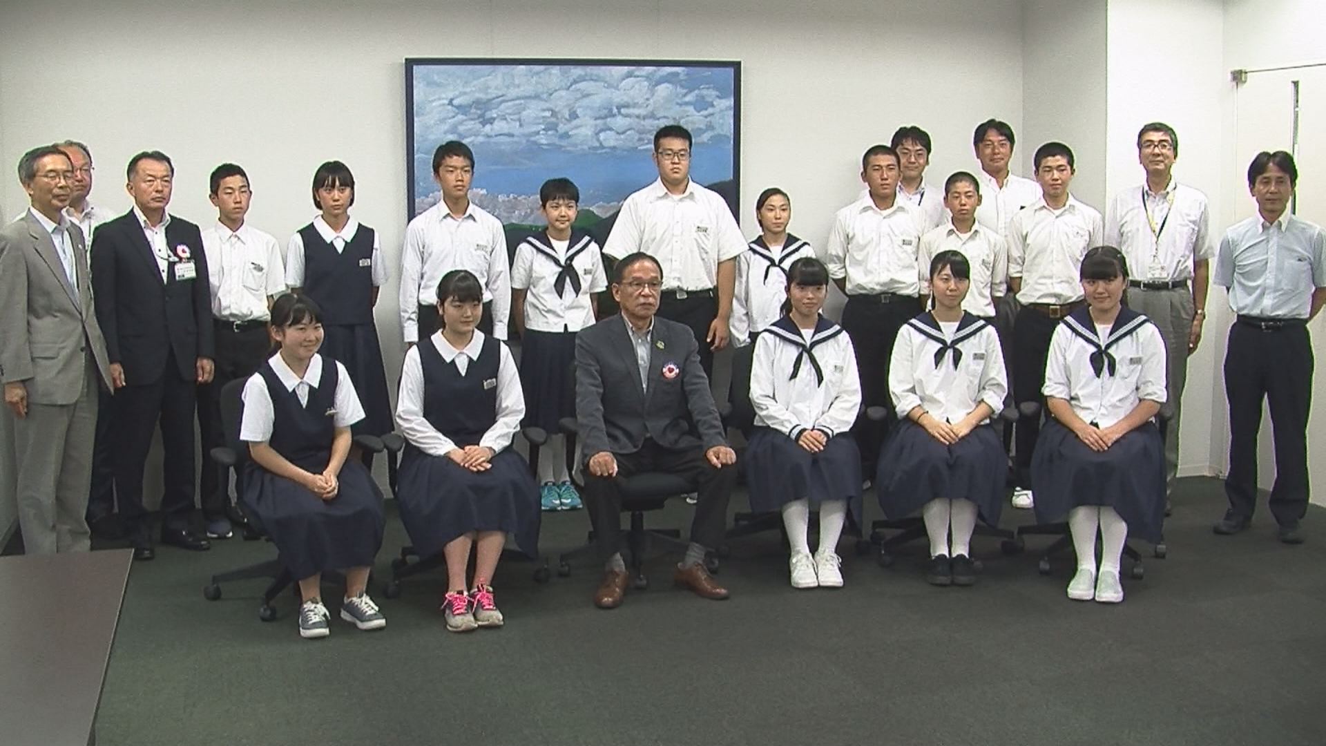 全国大会めざす中学吹奏楽部 市長が激励