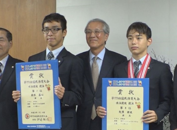 国体水泳で2冠！直江津中等 鈴木基心さんが結果報告