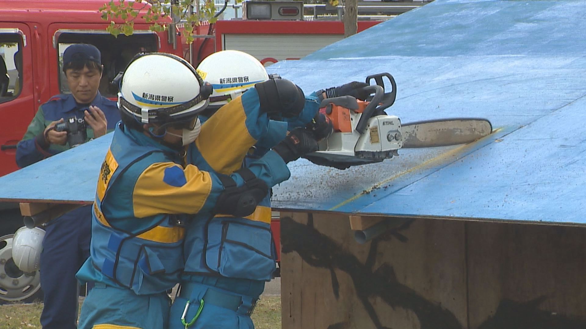 複合災害を想定 妙高市で防災訓練