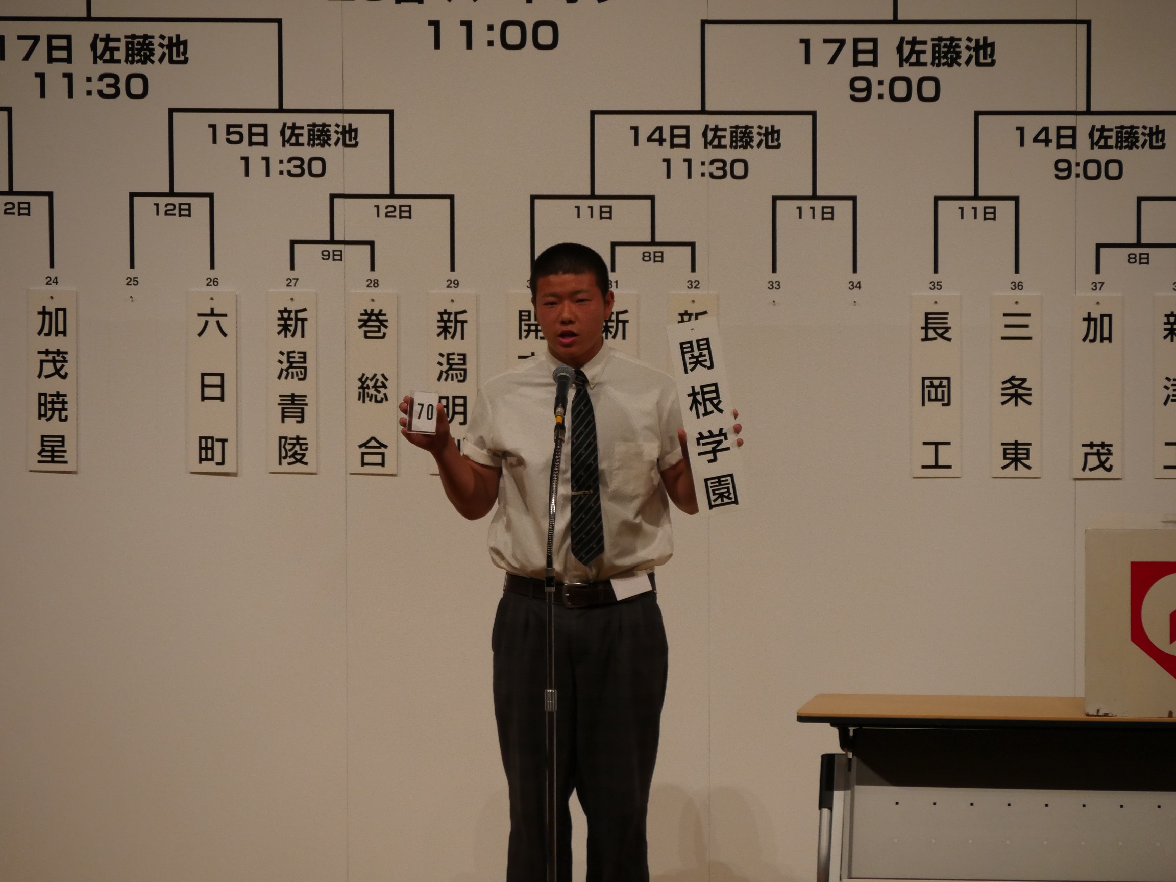 夏の高校野球組合せ決まる！ 関根学園 初戦で中越と対戦