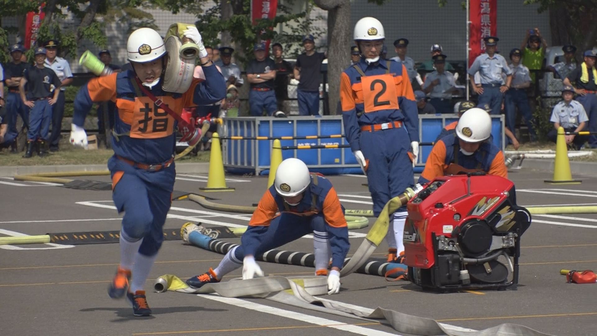 新潟県消防大会ポンプ操法競技会が6年ぶりに上越市で開催