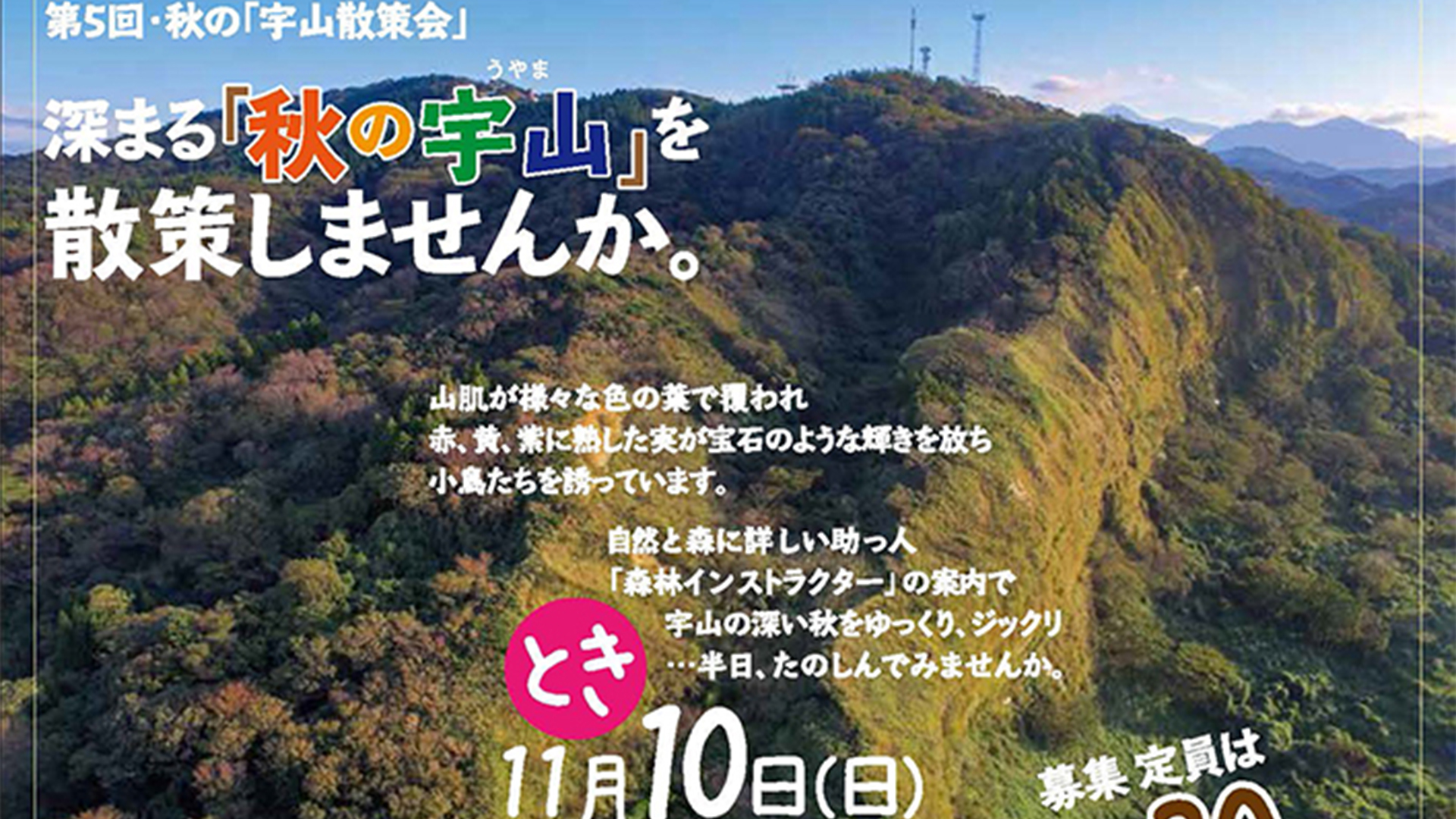 深まる「秋の宇山」を散策しませんか？