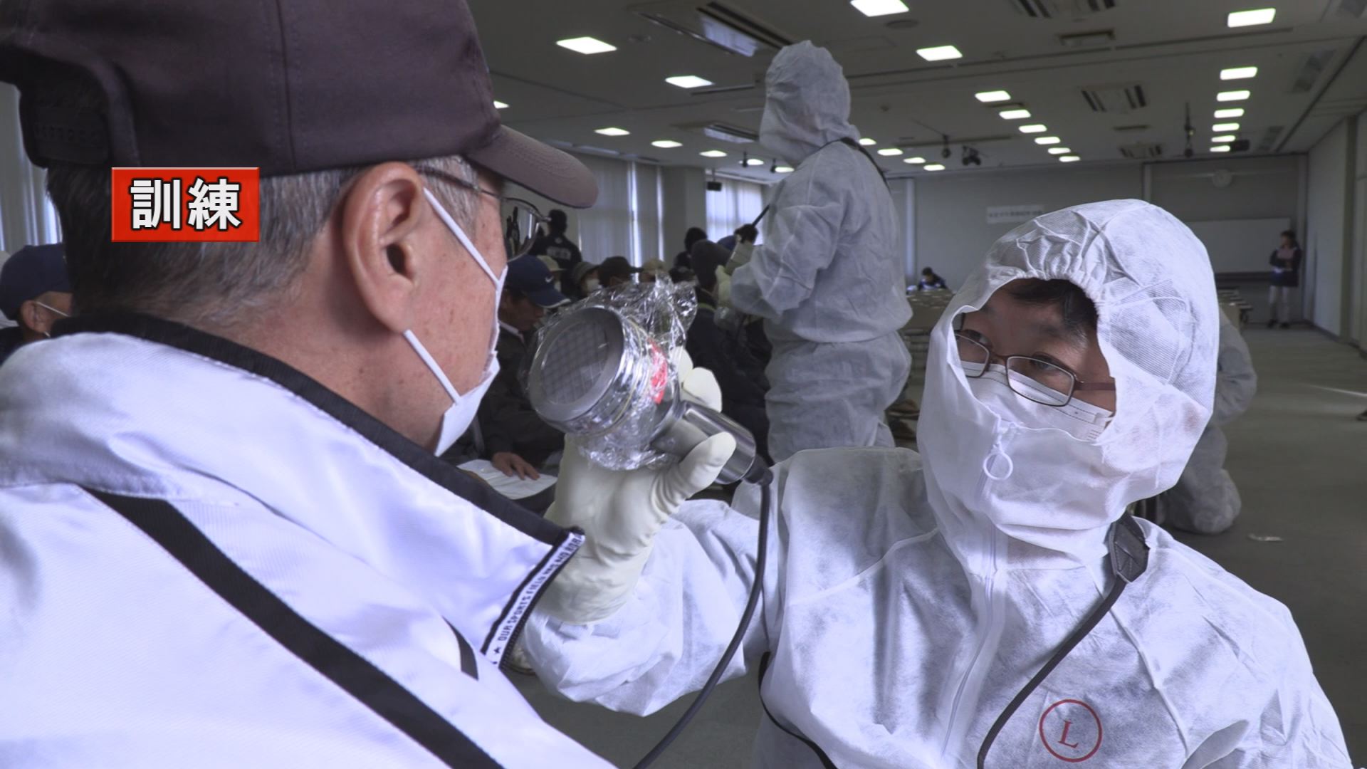 上越市原子力防災体験会 スクリーニングなど体験