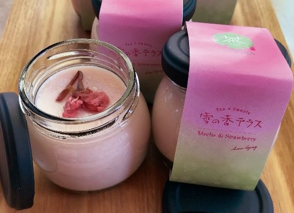 桜満開！雪の香テラス「SAKURAプリン」28日から限定販売