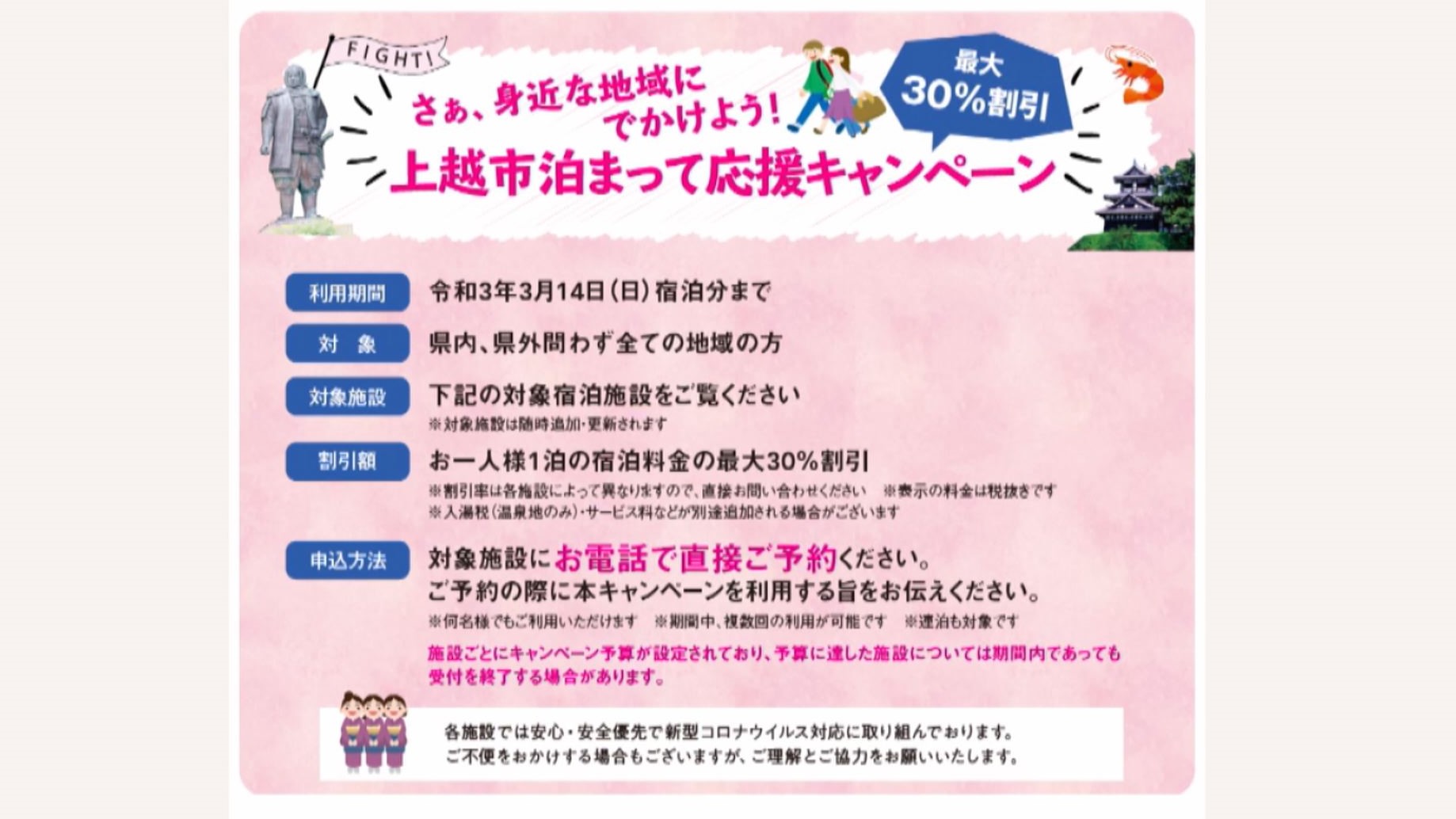 宿泊料金が最大30％オフ！ 上越市で宿泊キャンペーン