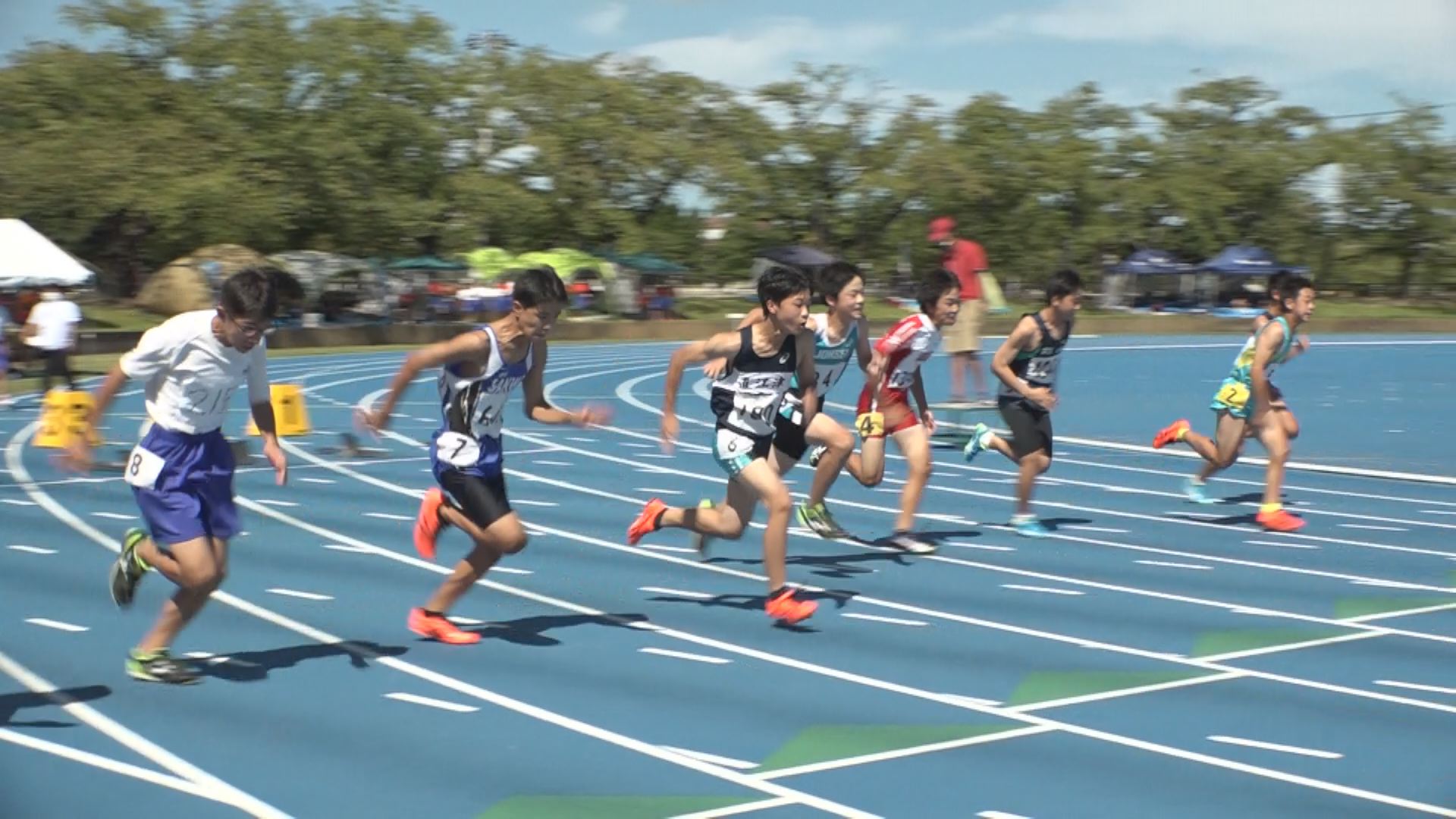 中学生の合同新人陸上競技大会  2年男子100ｍで大会新記録