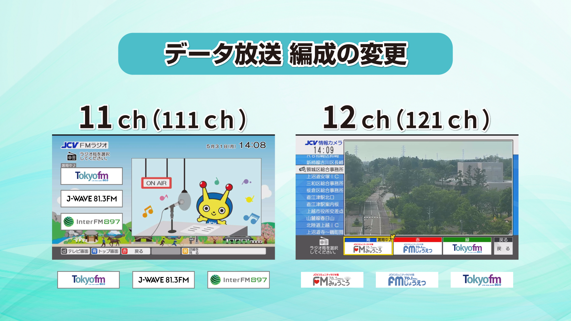 JCVテレビでラジオ聴取 6月1日から新編成！
