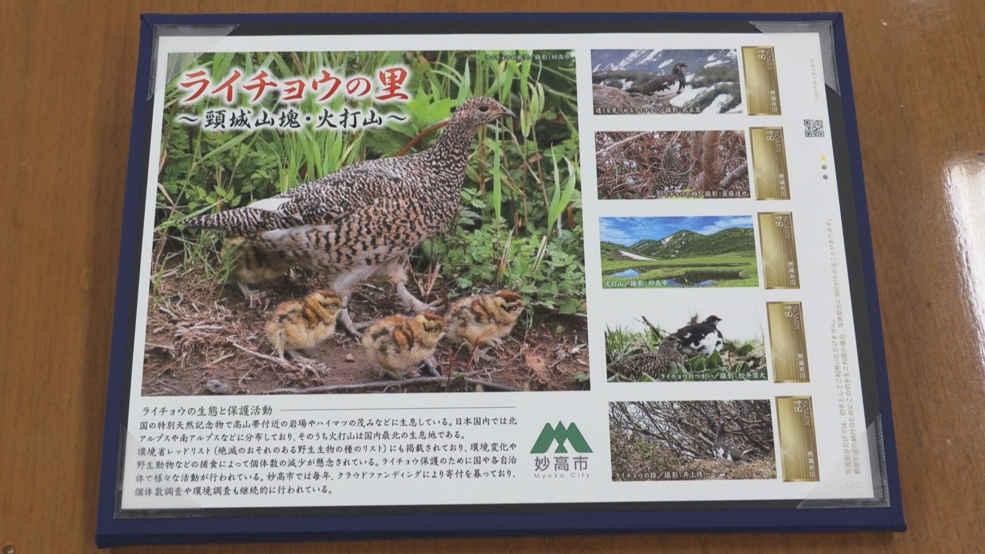 ライチョウ保護に関心を フレーム切手発売