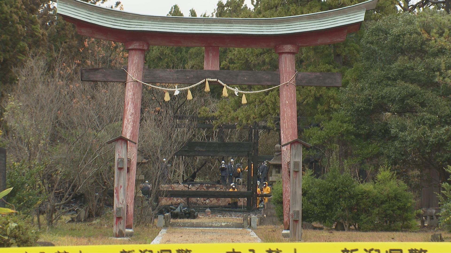 市有形文化財 能舞台がある神社社殿が全焼／佐渡テレビジョン