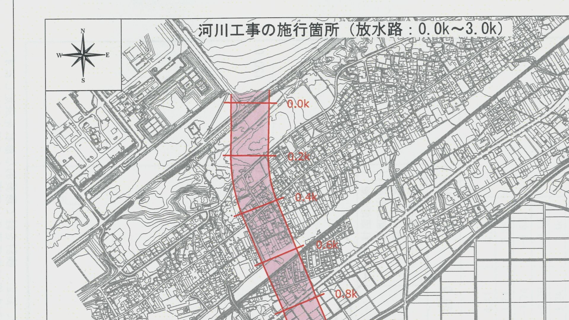 保倉川放水路のルート案  川幅最大115メートルと公表