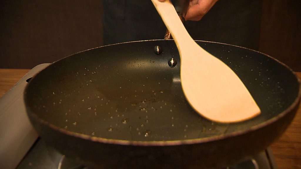 煙が出るまで温める
