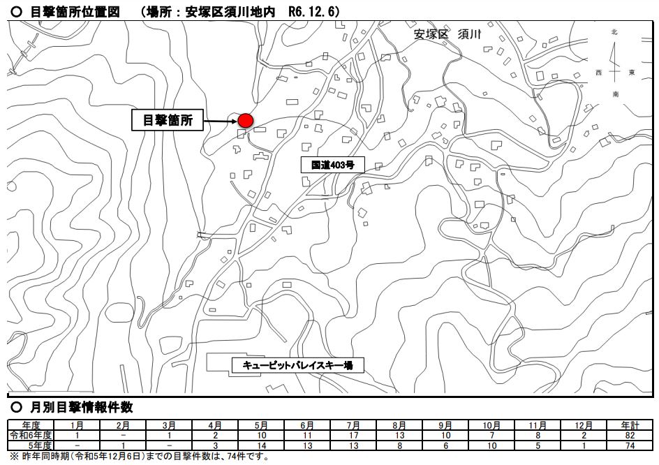 クマの目撃情報[上越市]