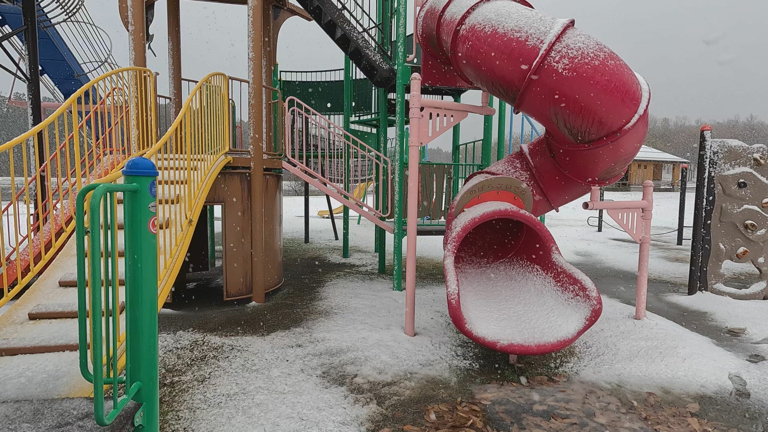 【動画】冬季閉園直前の吹雪 たにはま公園