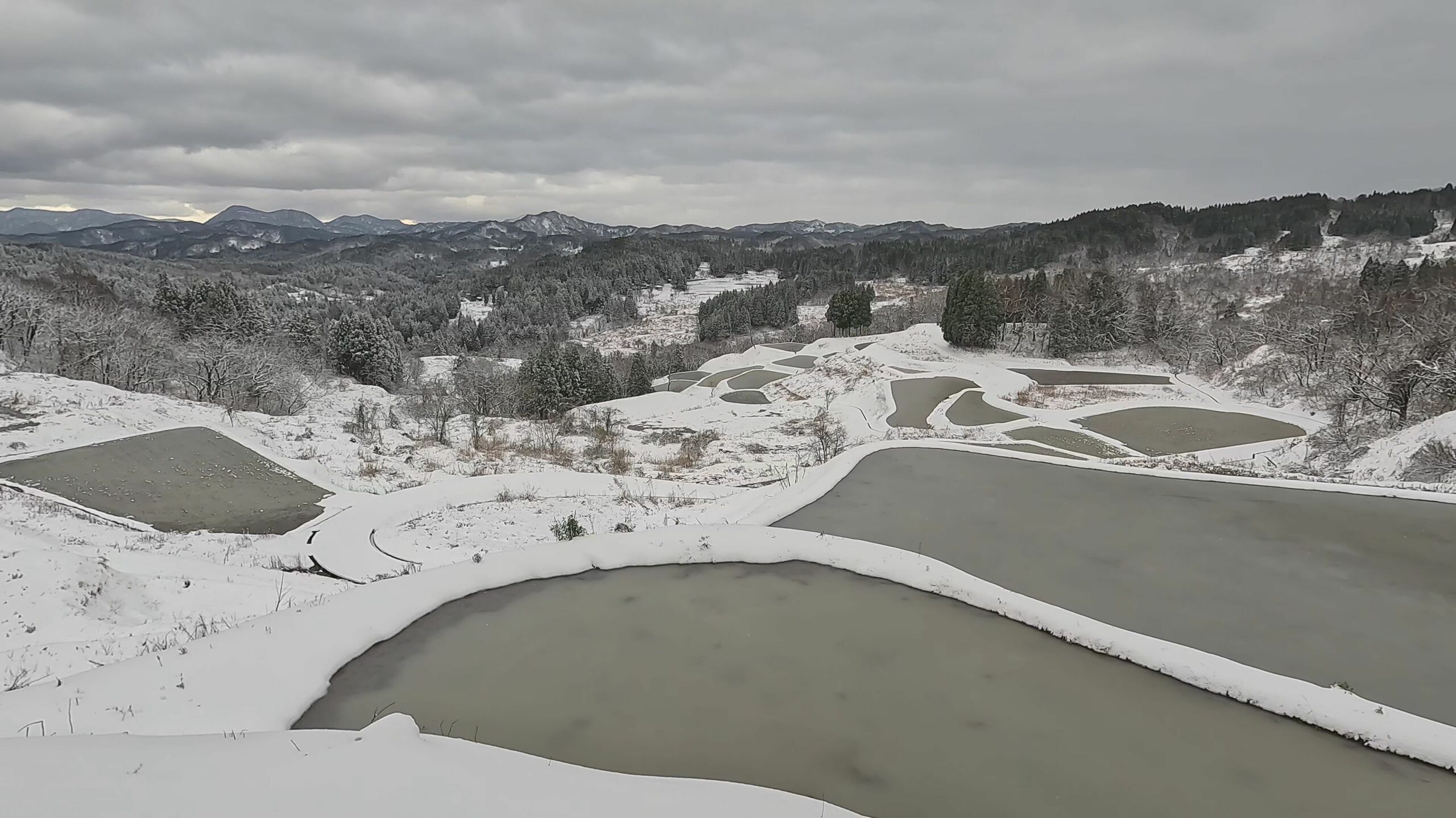 【動画】大月の棚田 雪景色