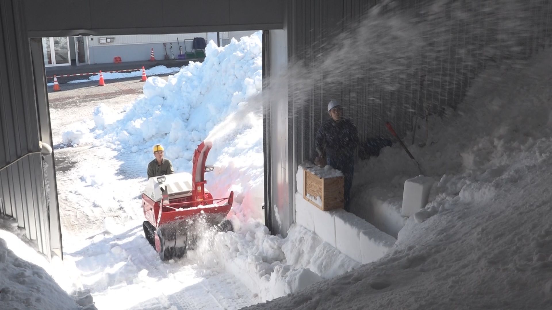 熟成に欠かせない！岩の原葡萄園 雪室に雪入れ