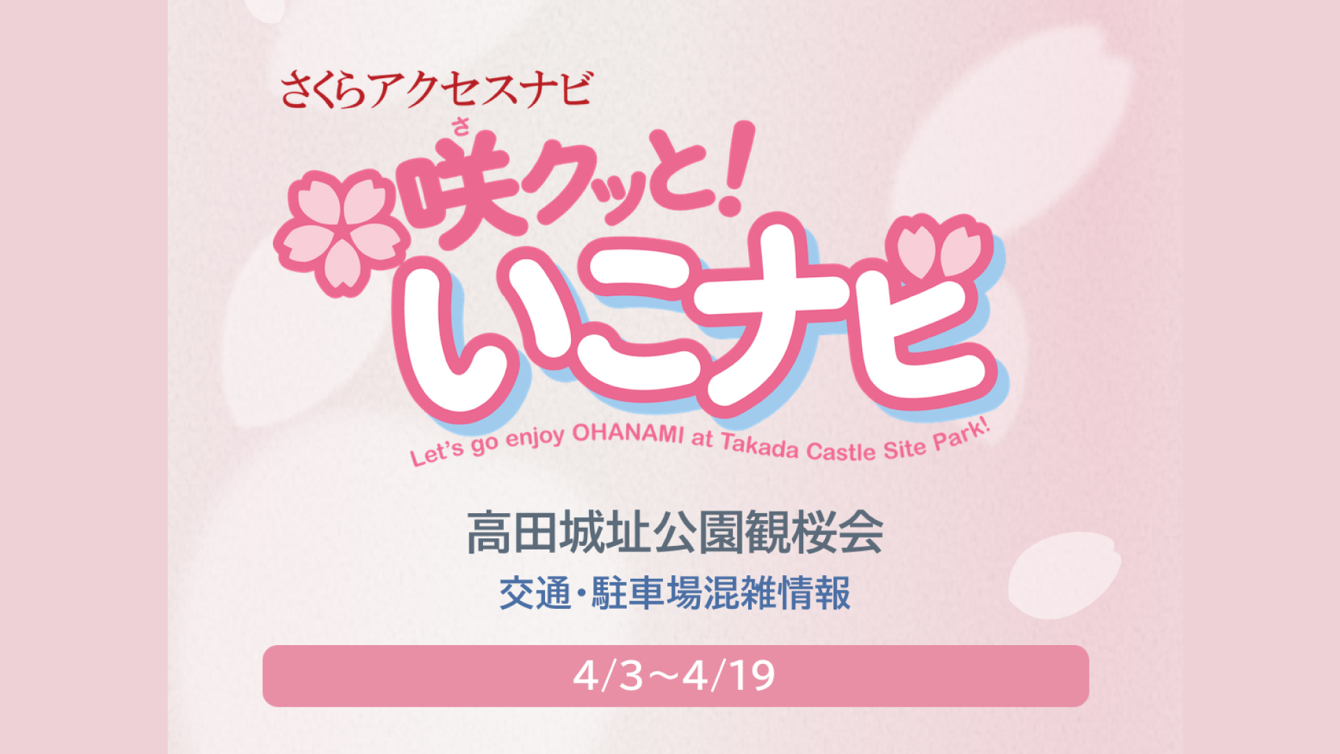 観桜会 渋滞回避の強～い味方！情報サイト「咲クッと！いこナビ」をチェック