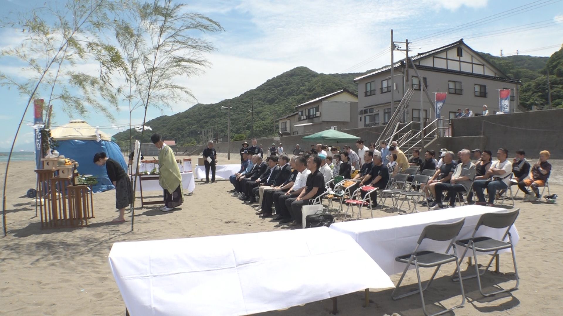 上越市 たにはま海水浴場で安全祈願祭